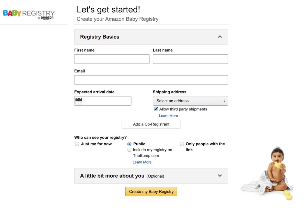 amazon find a registry baby