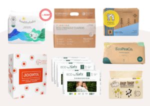 collage of the best non-toxic disposable diapers