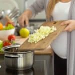 pregnant mom preparing dairy-free freezer meals