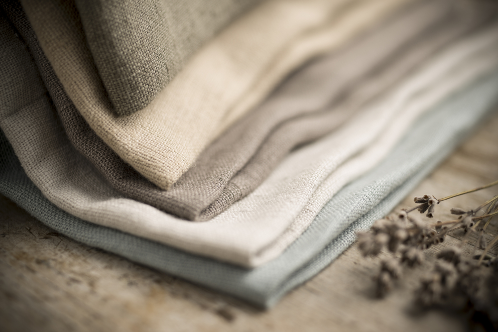 closeup of organic, oeko-tex certified fabrics