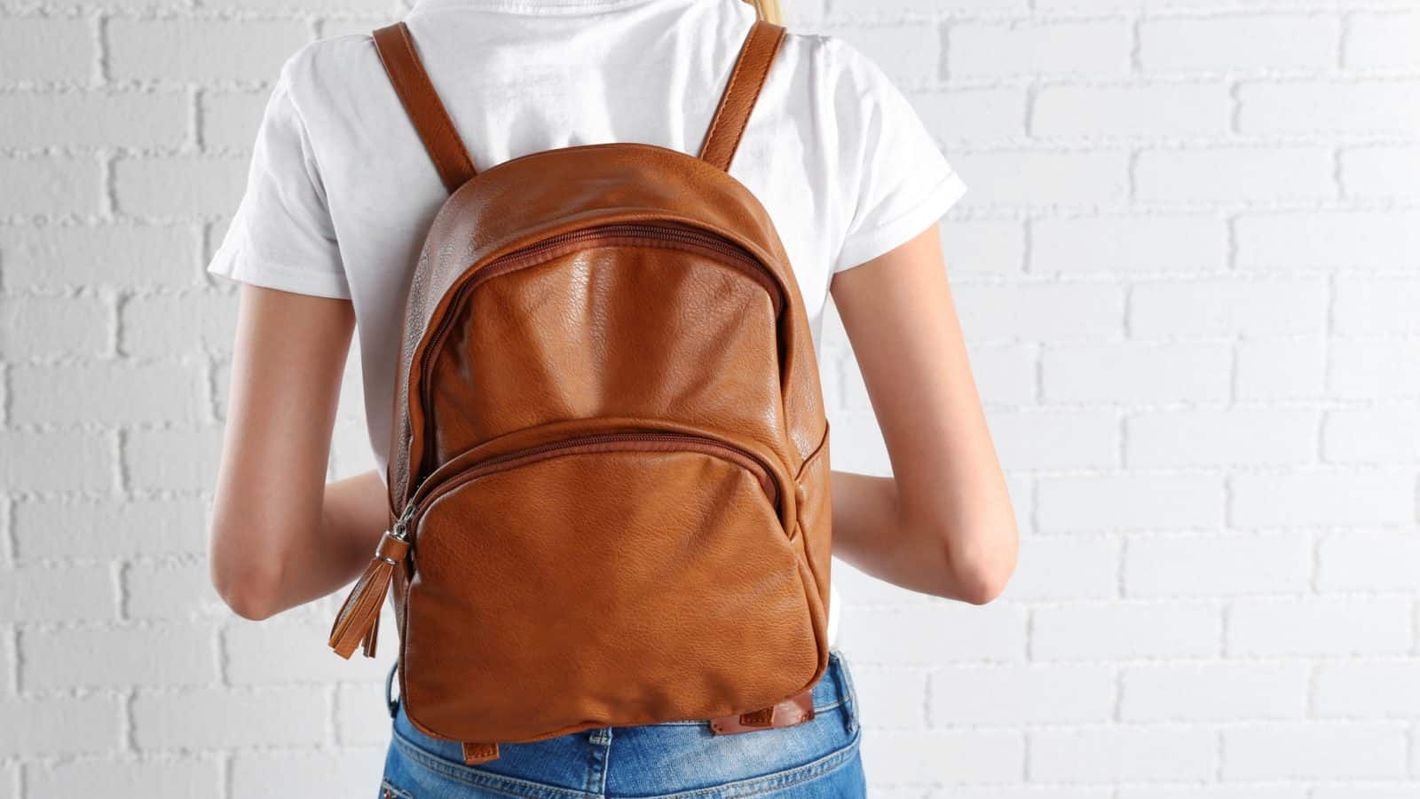 brown leather diaper bag backpack