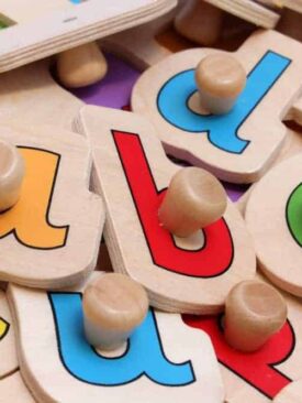 wooden alphabet puzzle pieces for two year old gift idea