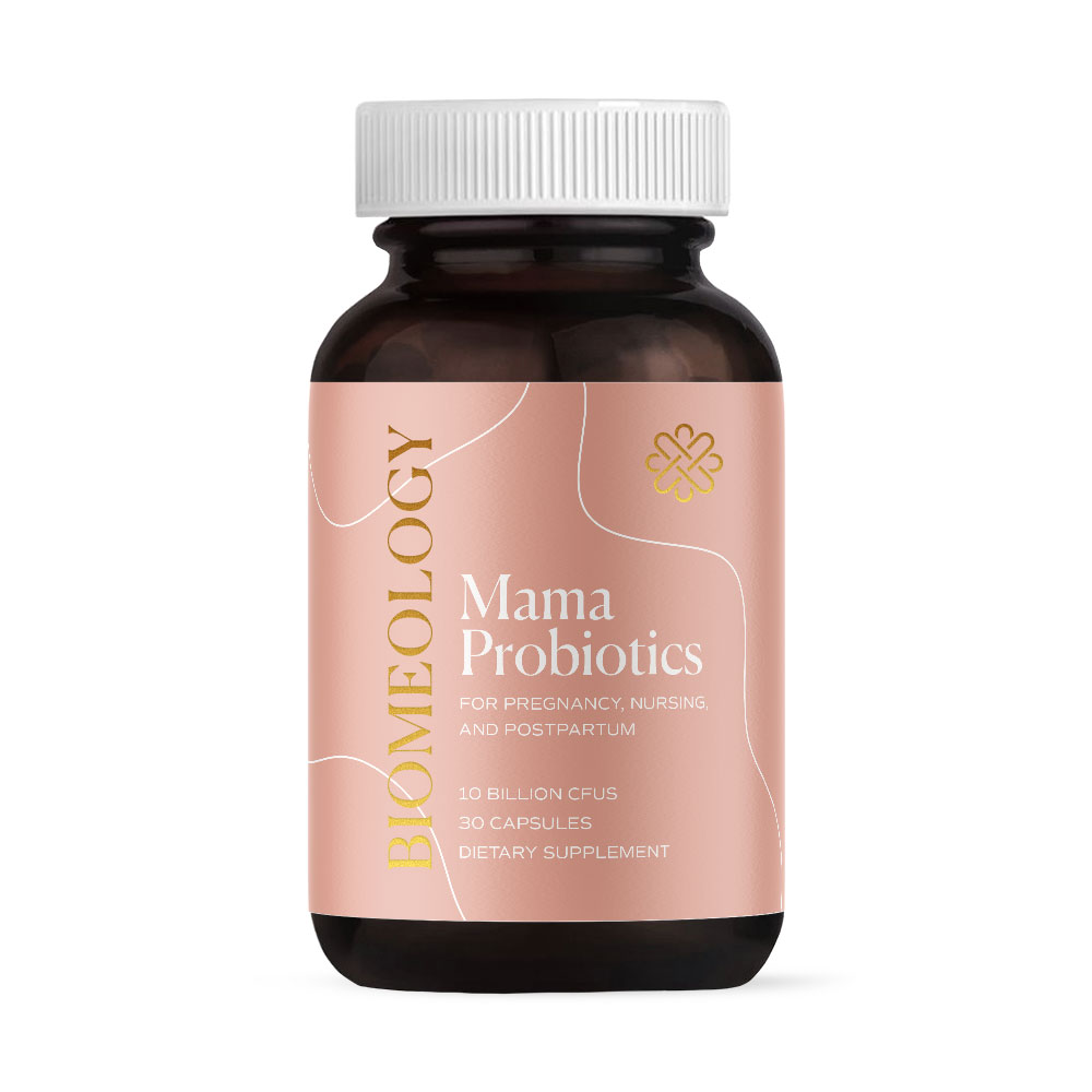 bottle of biomeology mama probiotics