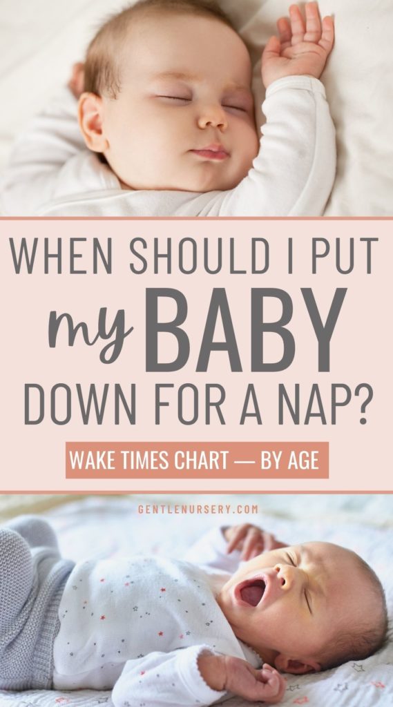 graphic for when to put baby down for a nap that shows babies sleeping