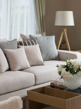 greenguard certified sofa in living room